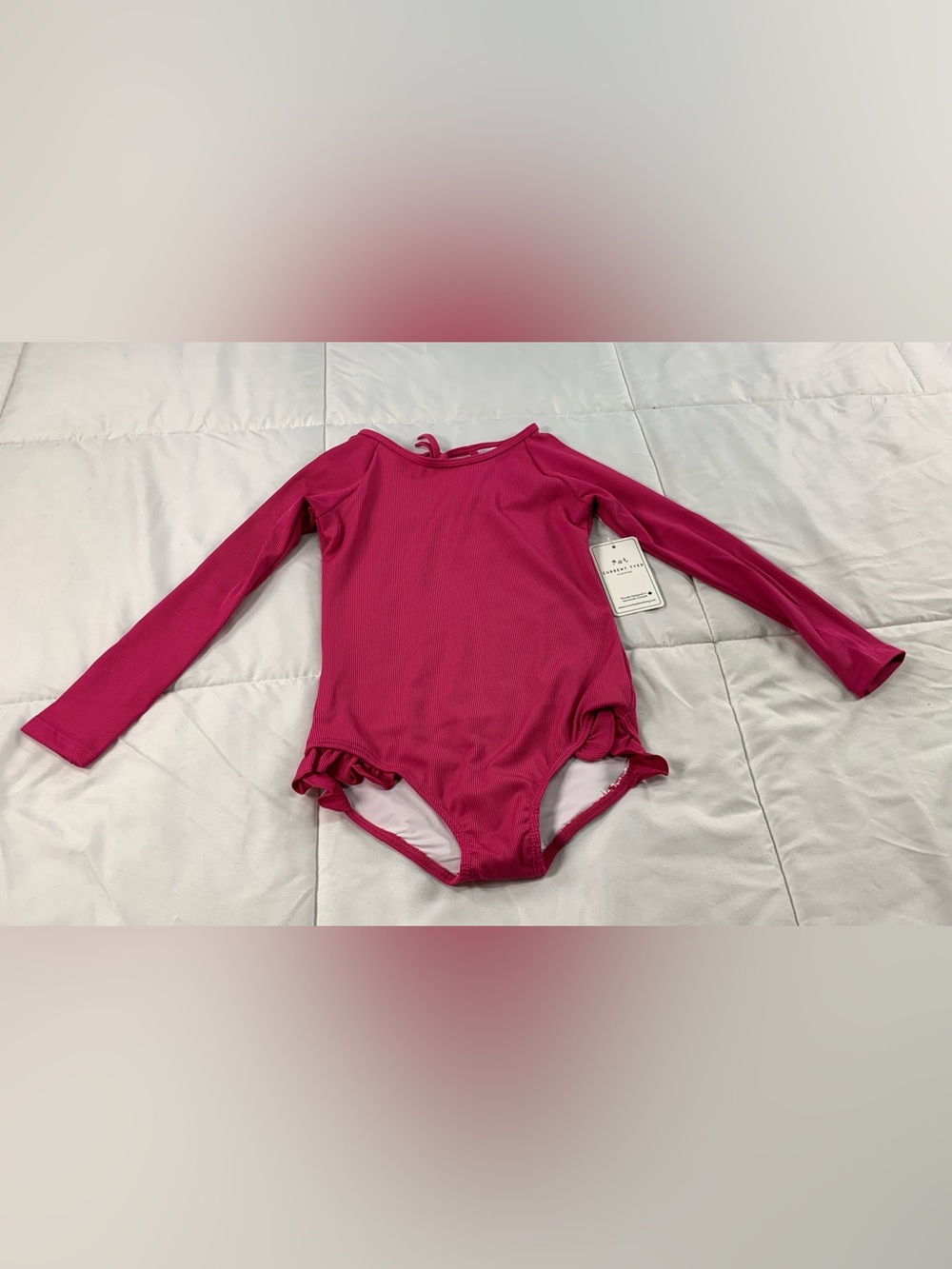New current tyed The "Brights" Hot Pink Ruffle Rashguard size 6/7Y